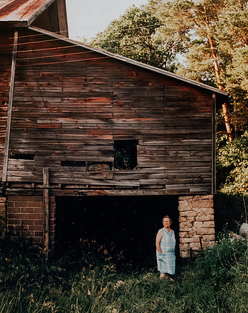 Grandma by home farm on prairie