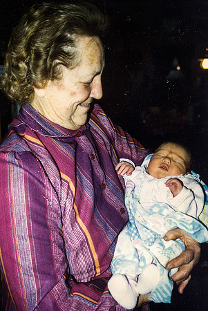 Grandma holding baby Jessyka