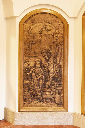Little Carpenter Wood Carved Panel for Holy Family Education Center
