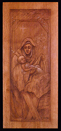 Nativity Wood Carved Panel for Holy Family Education Centerl-Arcadia, WI