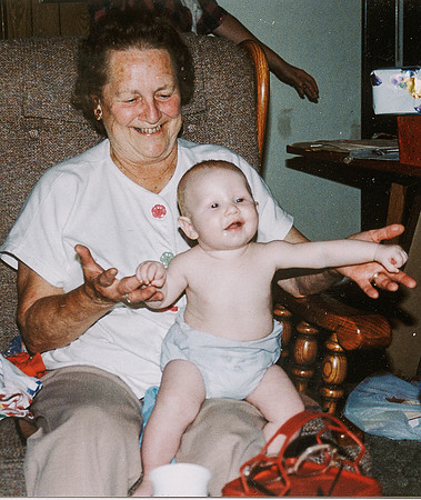 Grandma holding Baby Kodi