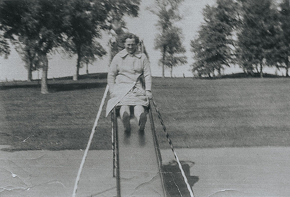 Grandma on slide