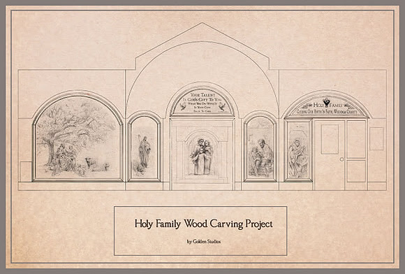 Design for Holy Family Education Center Custom Wood Carving Project