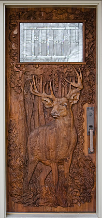 Buck Door Carving