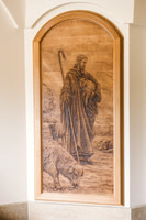Good Shepherd Wood Carved Panel for Holy Family Education Center